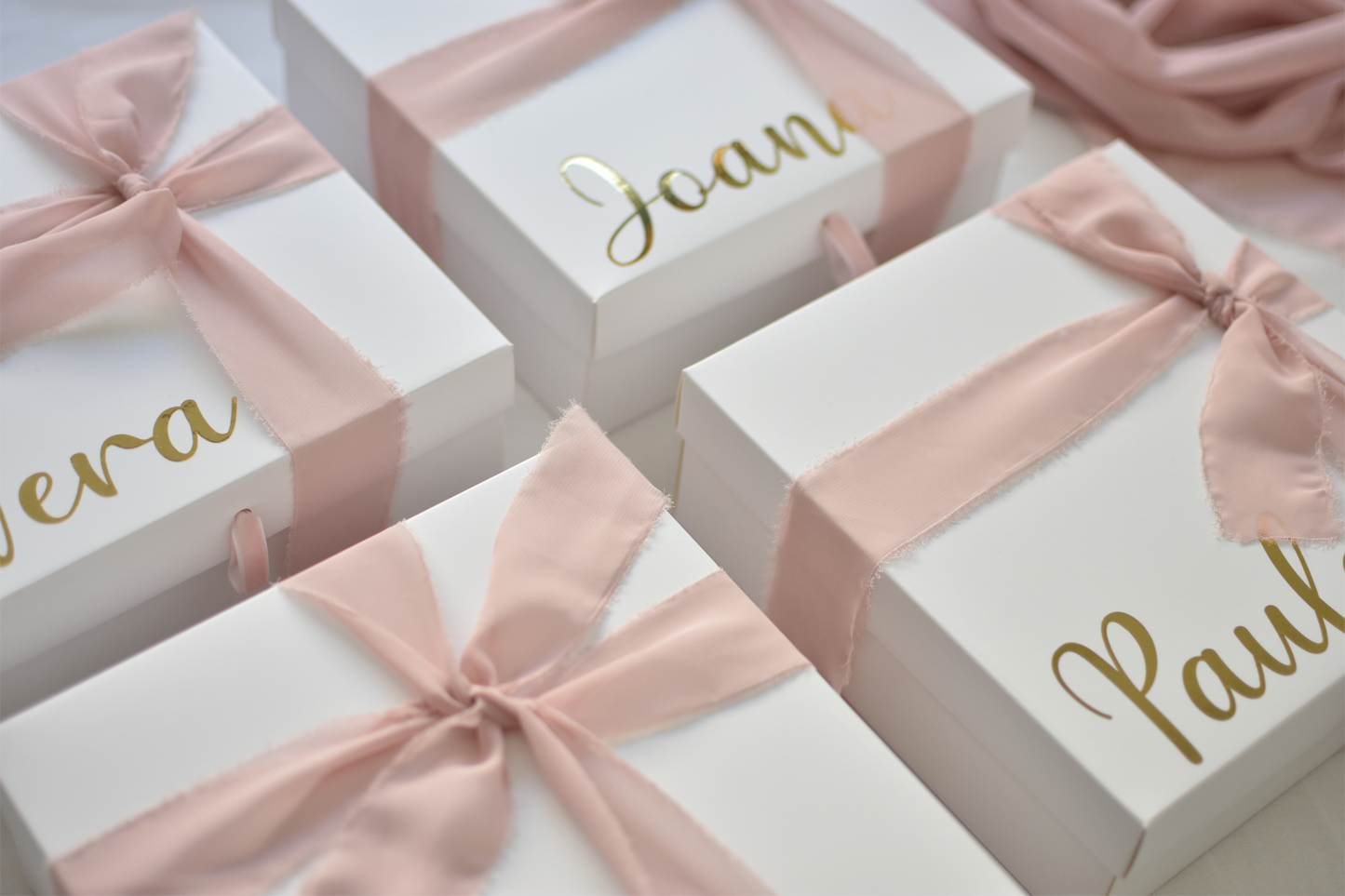 Caixas padrinhos e damas de honor