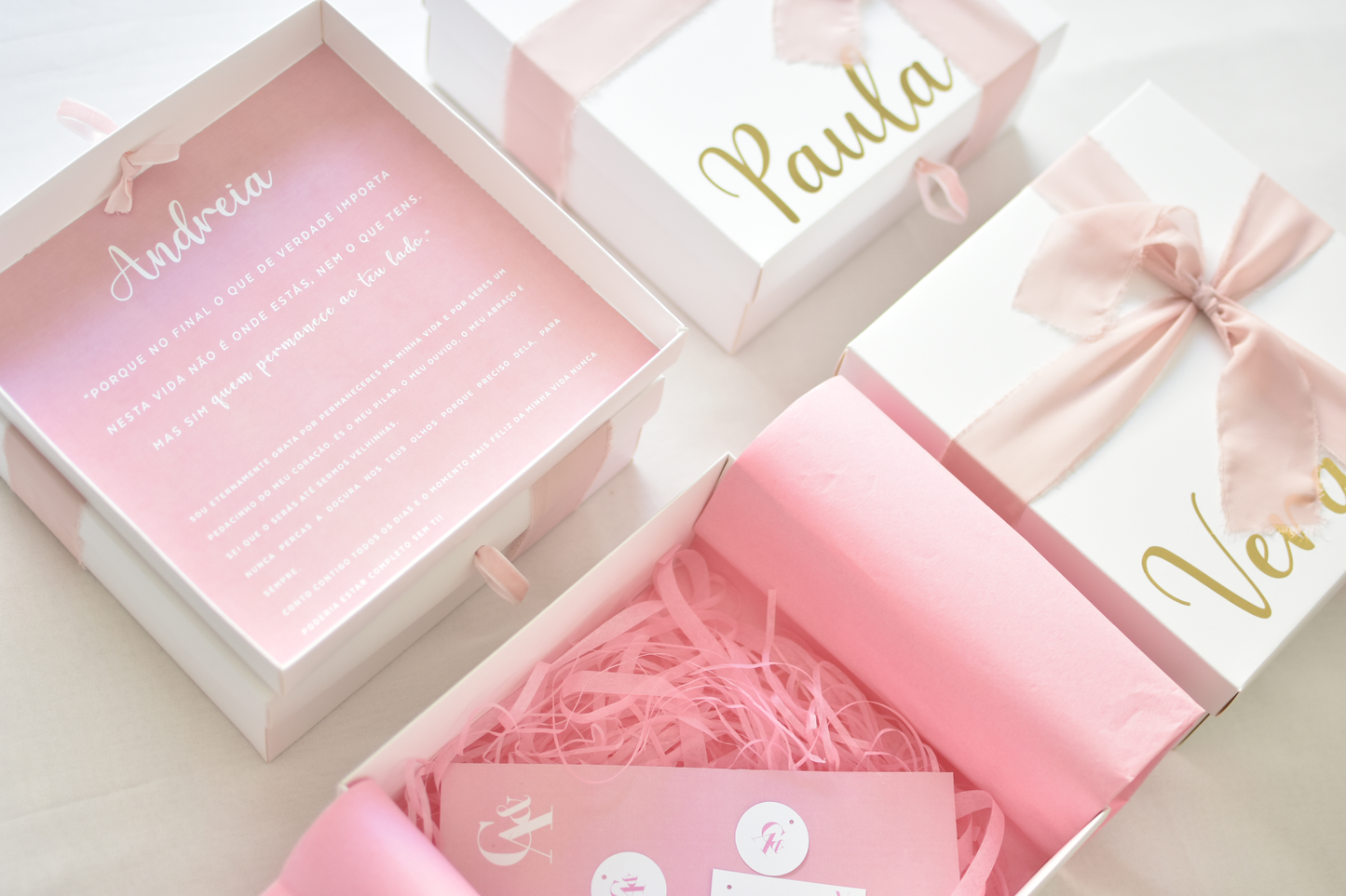 Caixas padrinhos e damas de honor