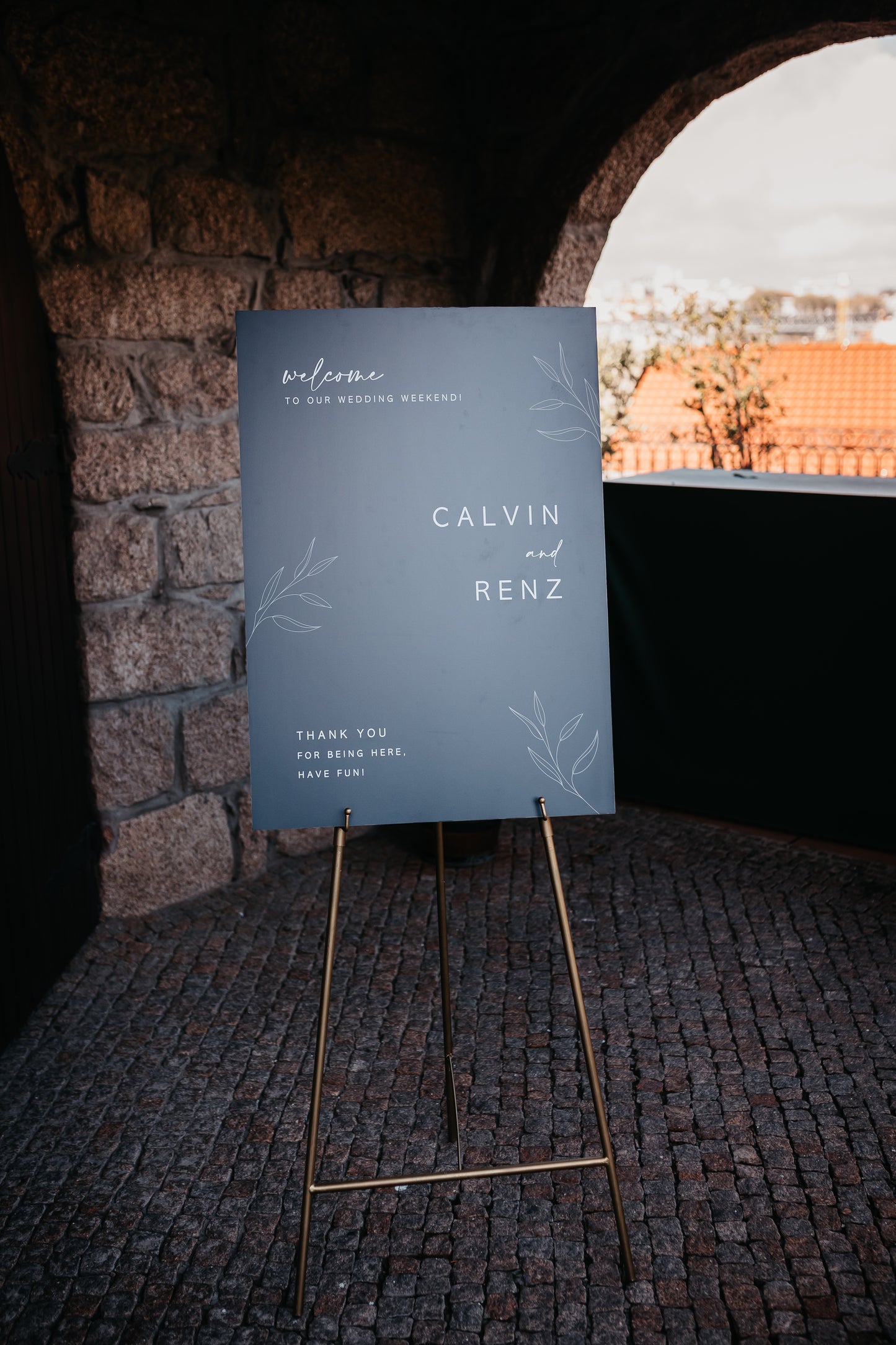 Placa de boas-vindas casamento