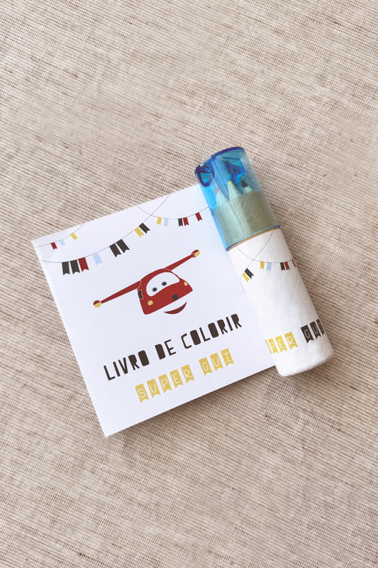 Livro para colorir e lápis de cor - super wings