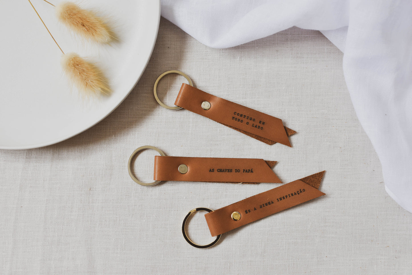 Personalized leather keychain