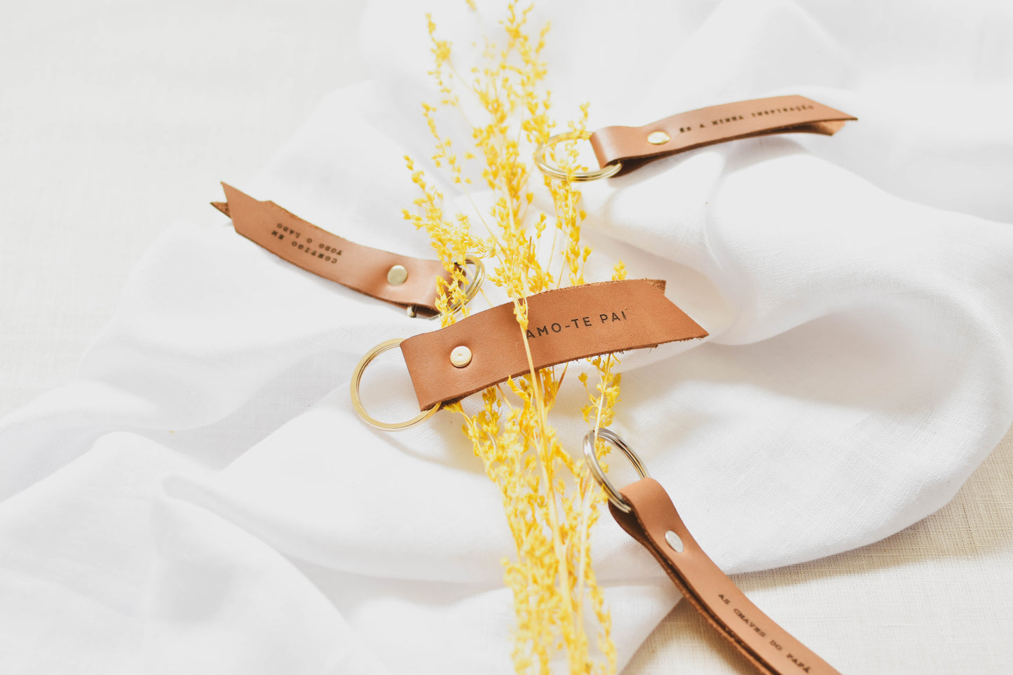 Personalized leather keychain