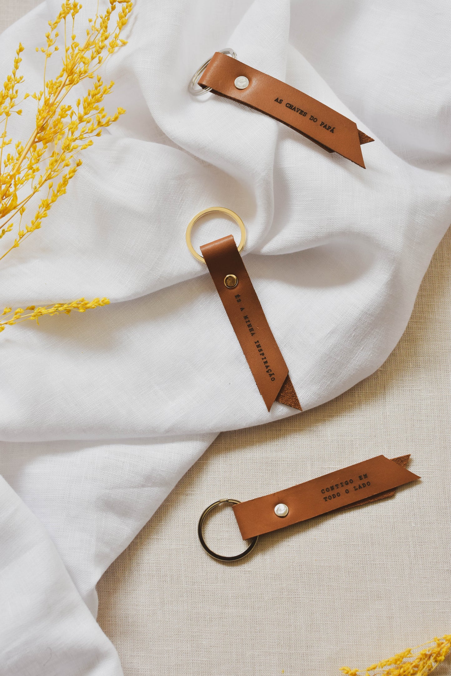 Personalized leather keychain