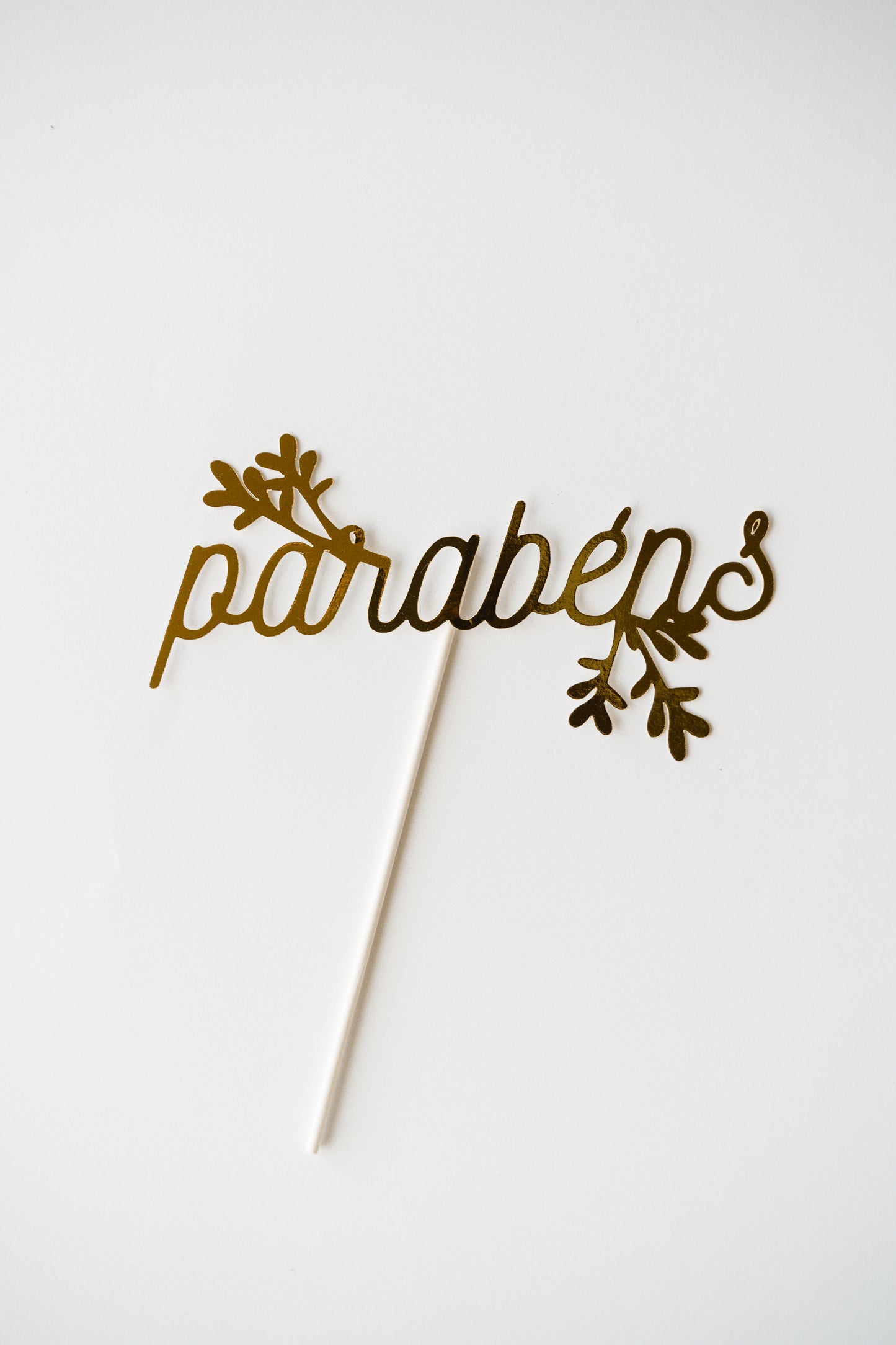 Topo de Bolo Parabéns Dourado