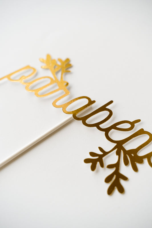 Golden Congratulations Cake Topper