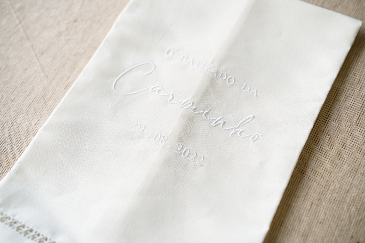 Toalha de Batismo em linho