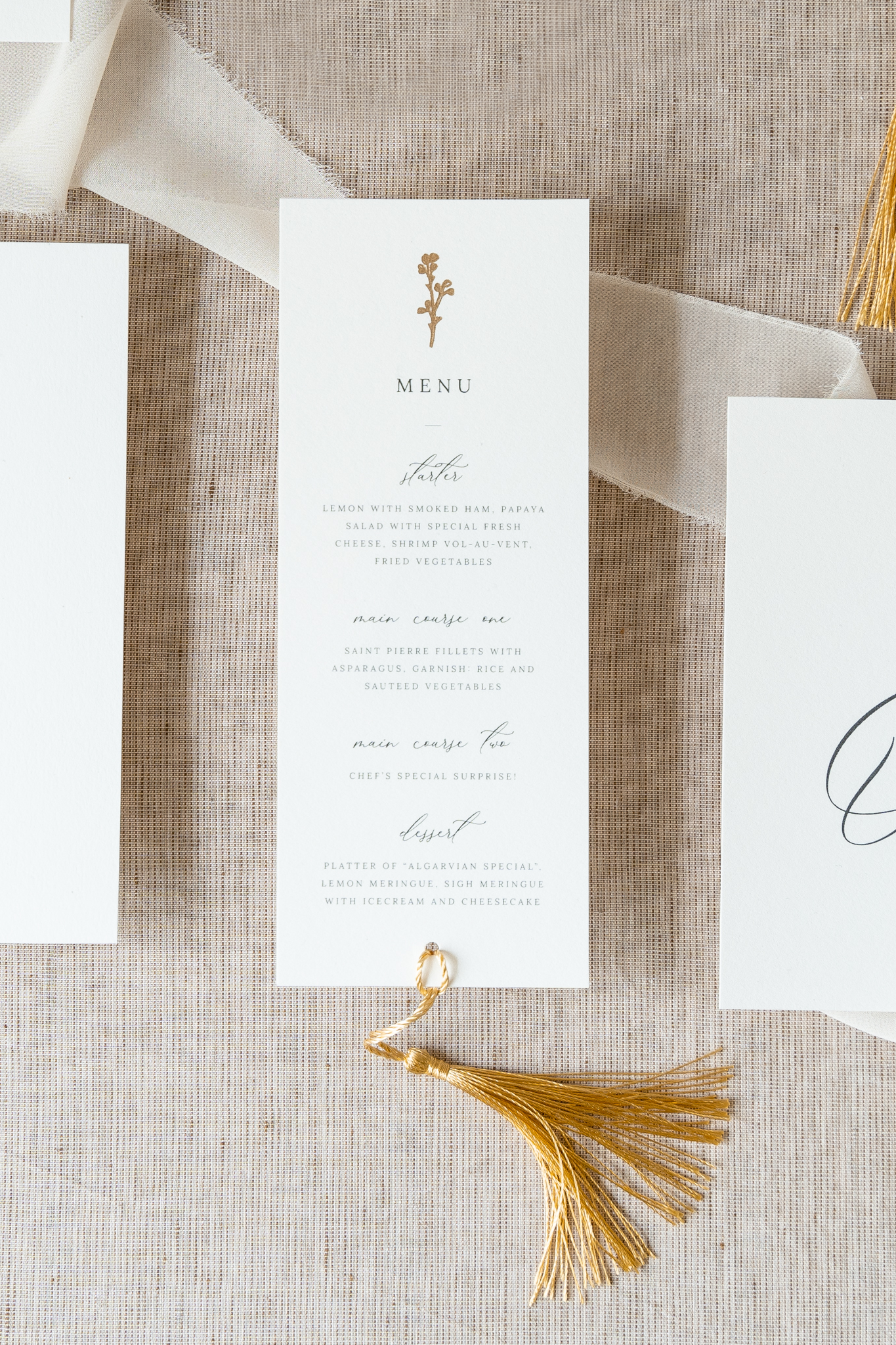 Pure Gold Menu with Pompom