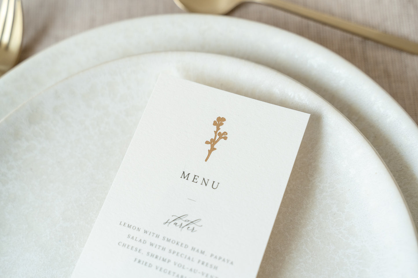 Pure Gold Menu with Pompom