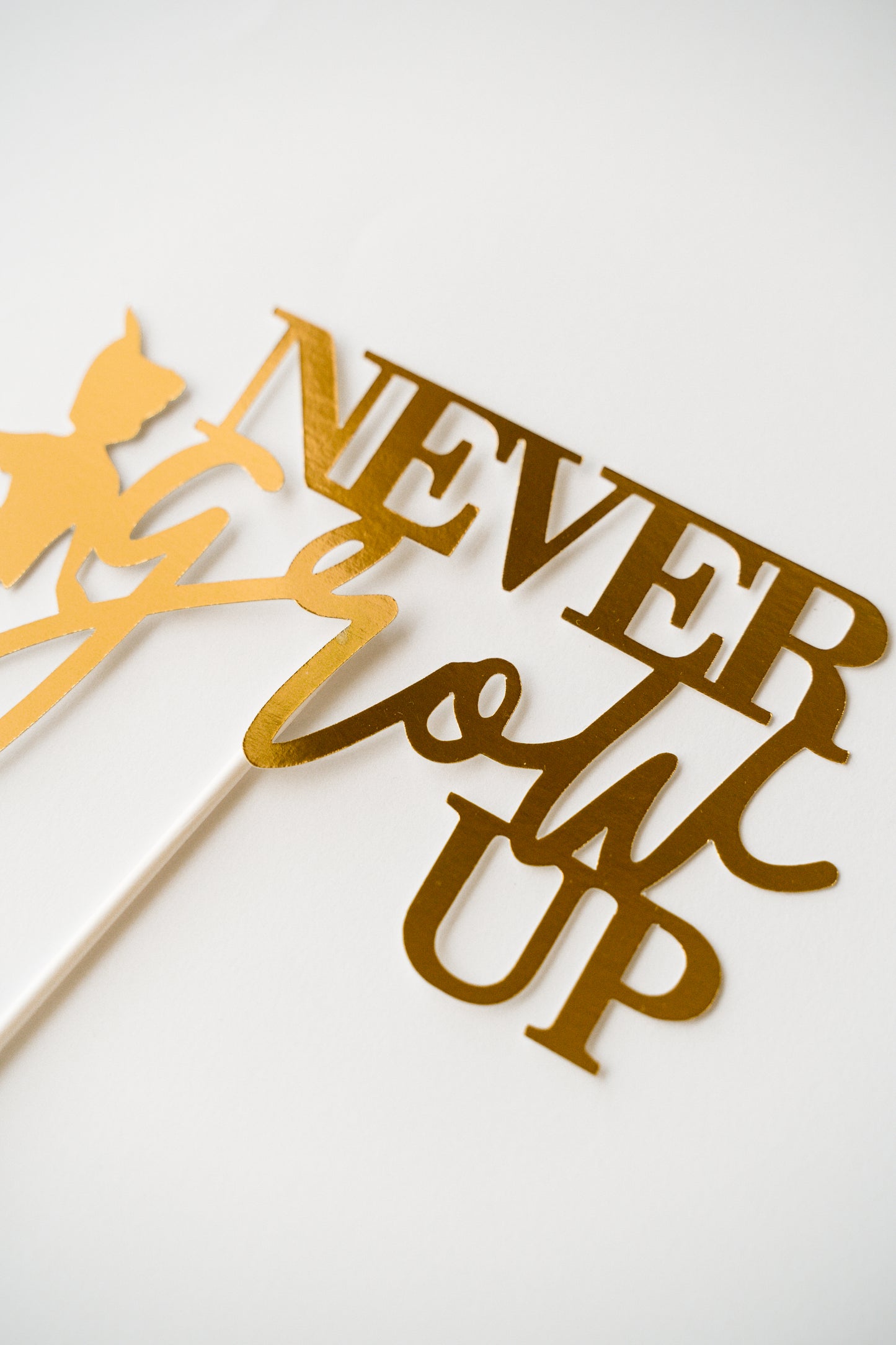 Never grow up cake topper